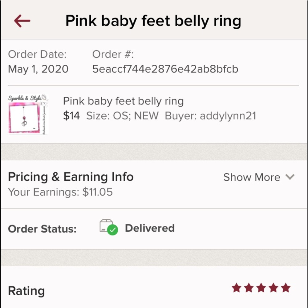 Blue baby feet belly ring - Picture 3 of 3